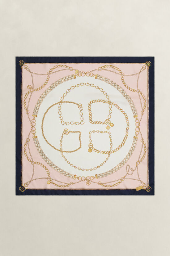 Foulard en soie &agrave; motif cha&icirc;ne