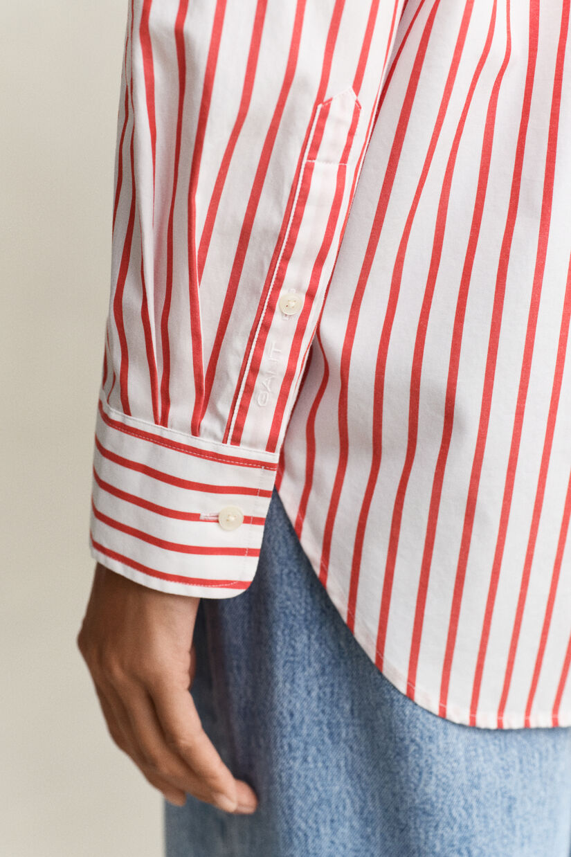 Chemise classique coupe d&eacute;contract&eacute;e en popeline &agrave; rayures