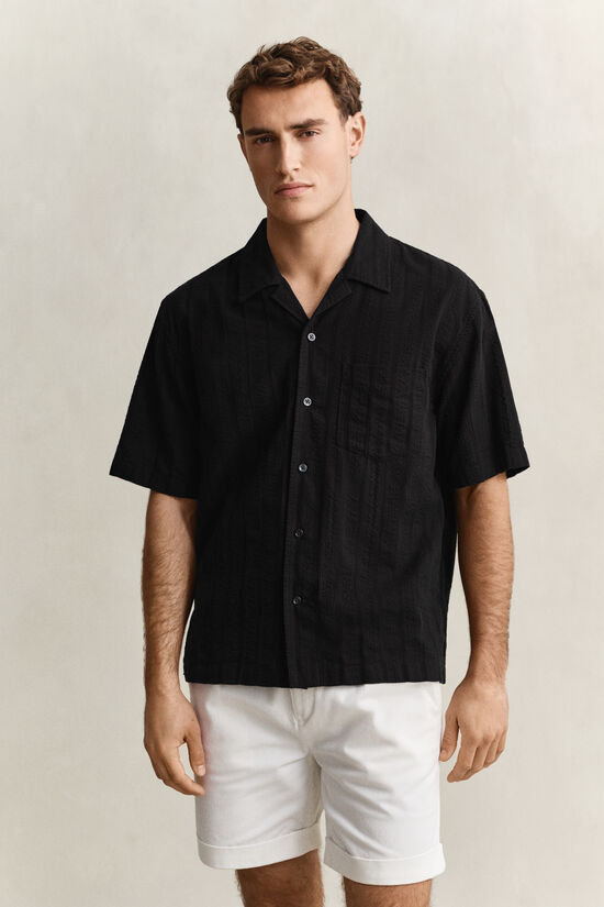 Chemise relaxed fit &agrave; rayures Dobby