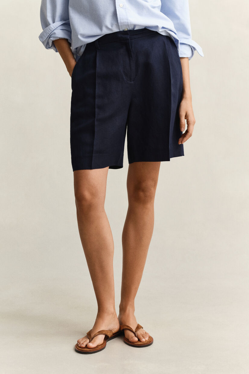 Short habill&eacute; en lin m&eacute;lang&eacute;