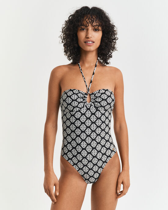 Maillot de bain avec monogrammes imprim&eacute;s
