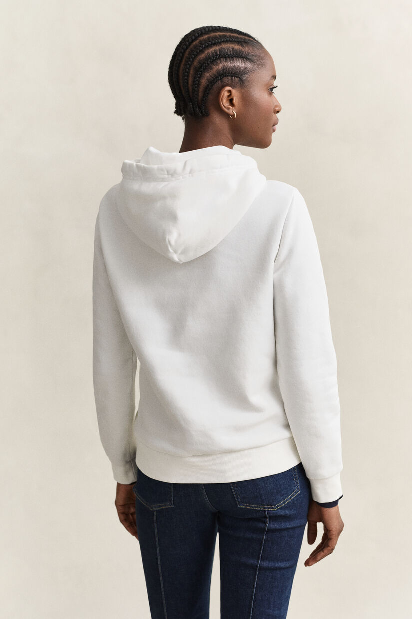 Sweat &agrave; capuche avec &eacute;cusson ton sur ton