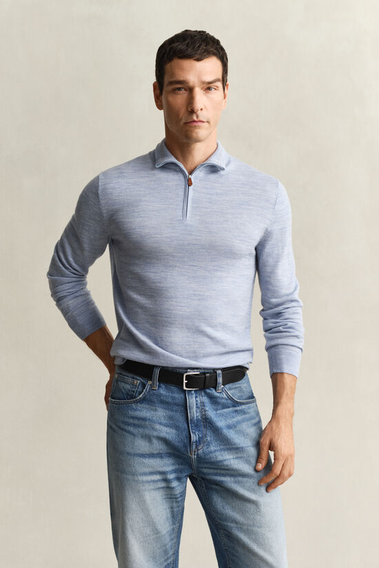 Pull &agrave; demi-zip en laine m&eacute;rinos