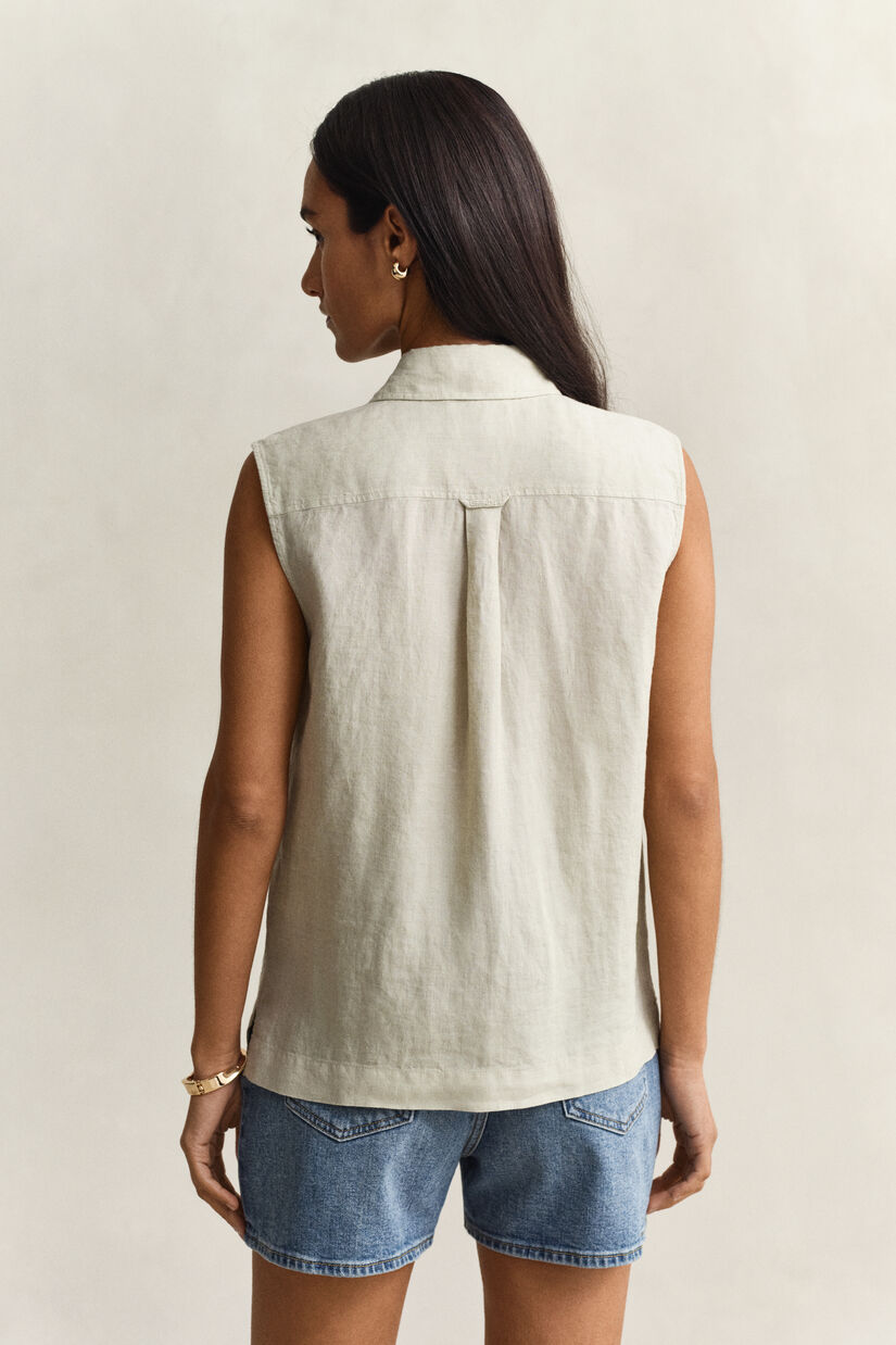 Chemise sans manches en lin
