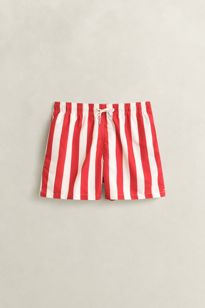 Short de bain &agrave; rayures en colour-block