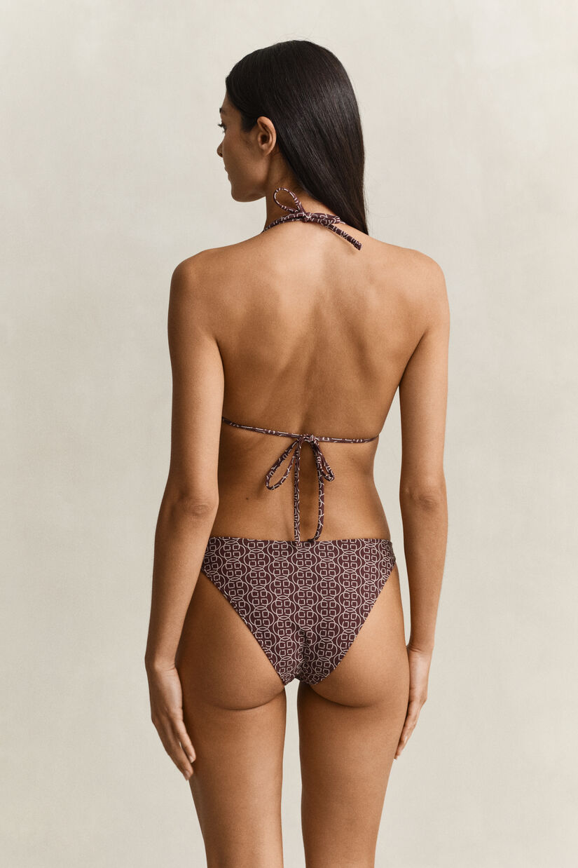 Haut de bikini triangle imprim&eacute; &agrave; coques