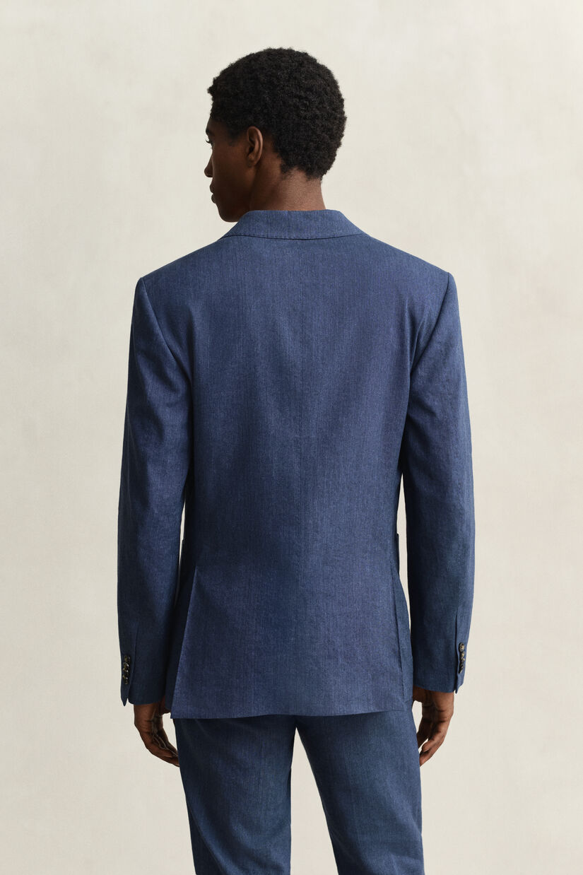 Veste de costume en lin m&eacute;lang&eacute;