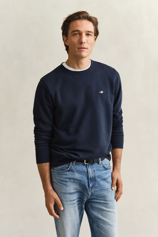 Sweat-shirt col rond avec &eacute;cusson