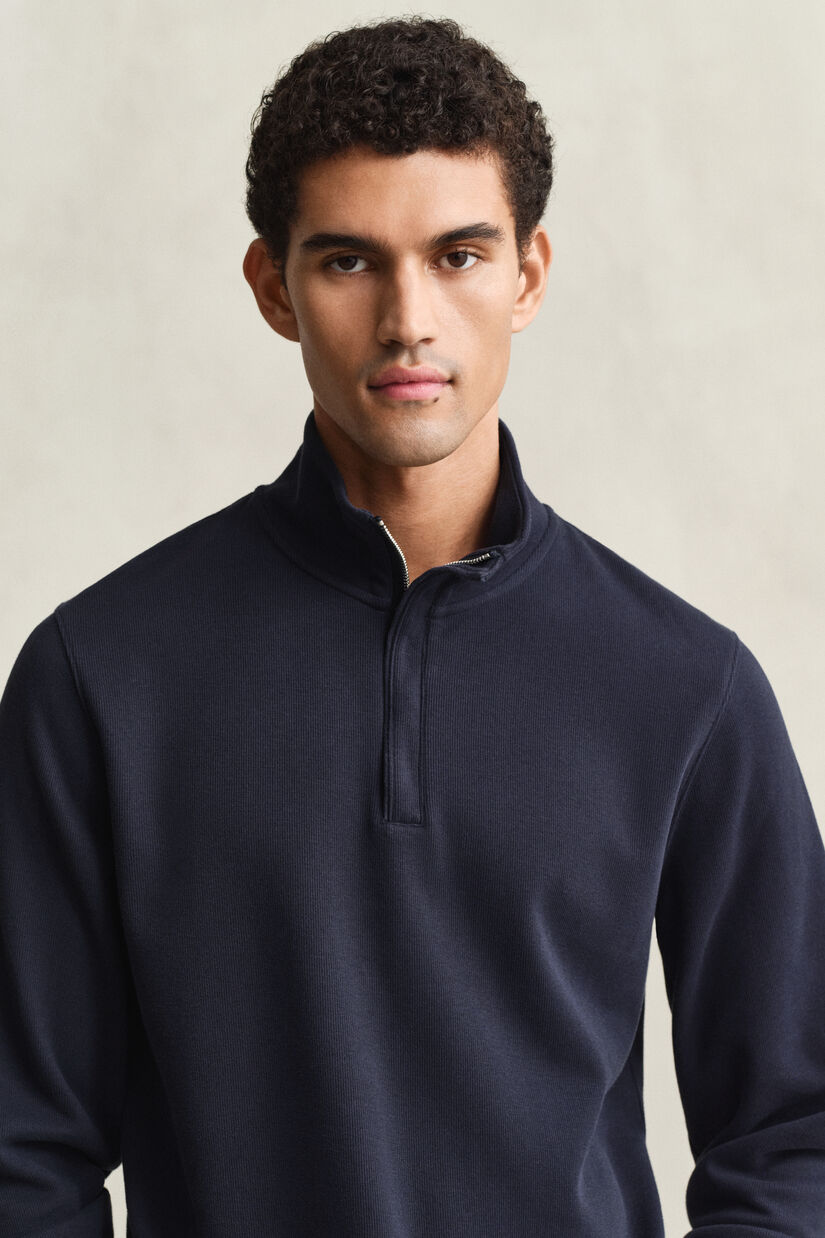 Sweat-shirt &agrave; demi-zip Sacker Rib