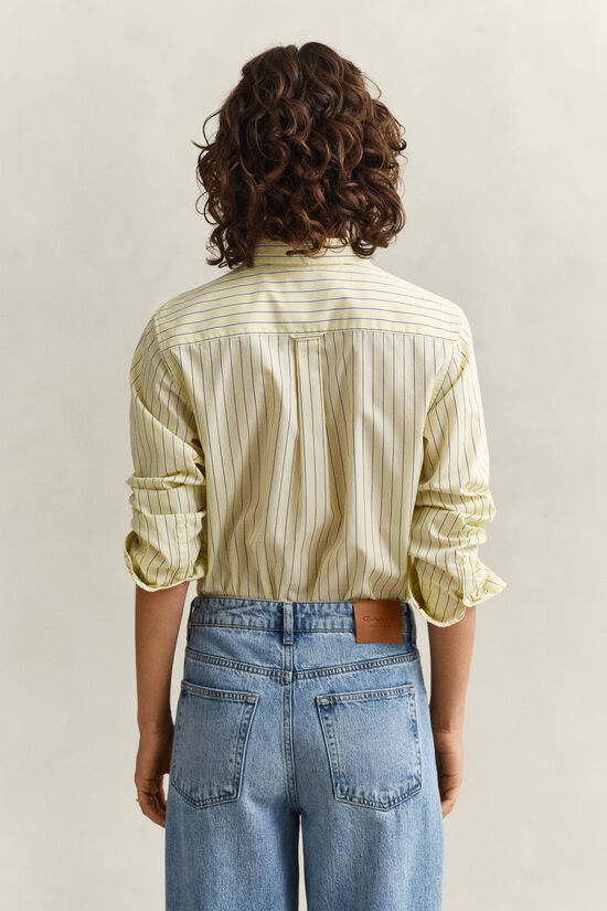 Chemise coupe regular en popeline &agrave; rayures classique