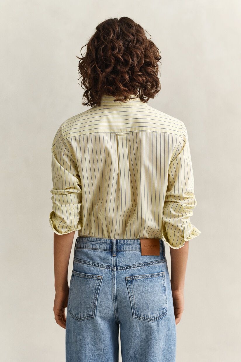 Chemise coupe regular en popeline &agrave; rayures classique