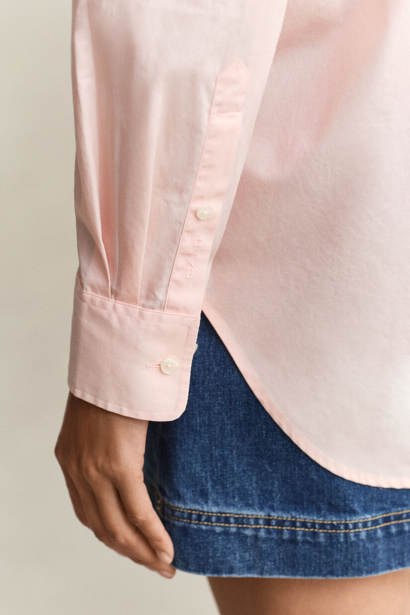Chemise coupe d&eacute;contract&eacute;e en popeline classique