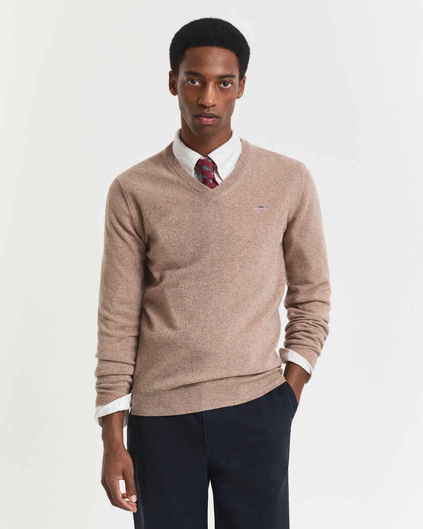 Pull col V en laine d'agneau ultrafine