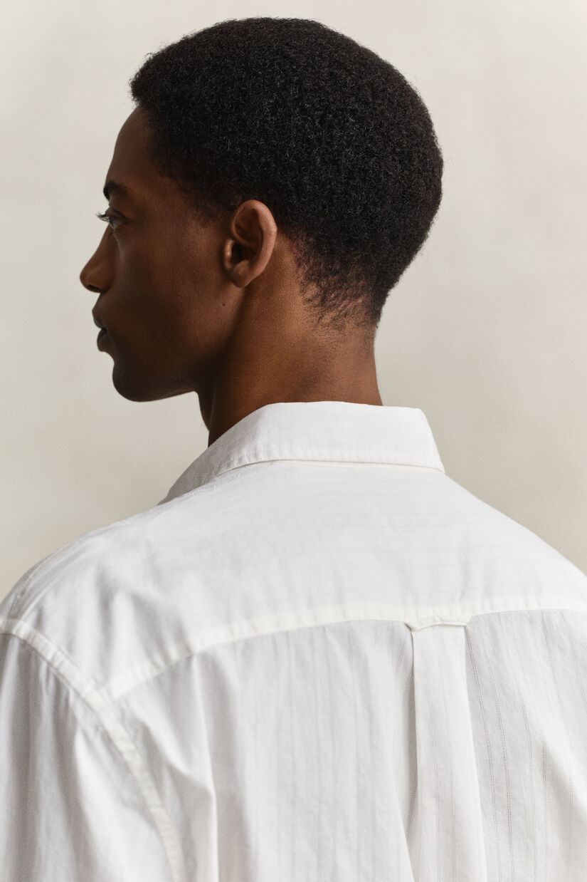 Chemise relaxed fit &agrave; rayures Dobby