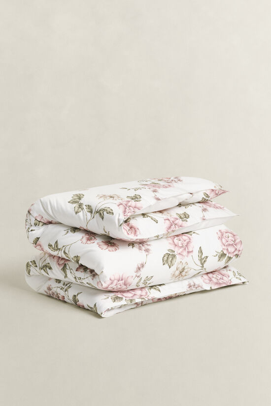 Housse de couette simple &agrave; imprim&eacute; floral
