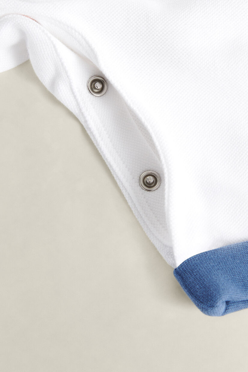 Barboteuse avec col fa&ccedil;on polo pour b&eacute;b&eacute; gar&ccedil;on
