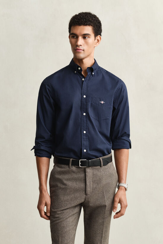 Chemise coupe regular en popeline classique