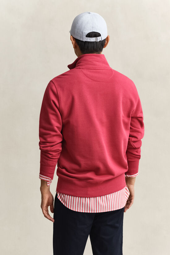 Sweat-shirt &agrave; demi-zip avec &eacute;cusson