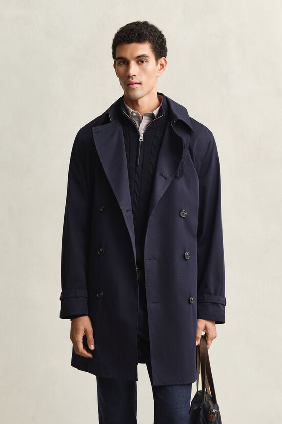 Trench-coat en coton m&eacute;lang&eacute;
