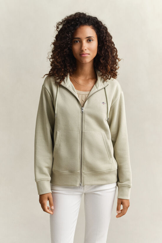 Sweat &agrave; capuche zipp&eacute; avec &eacute;cusson