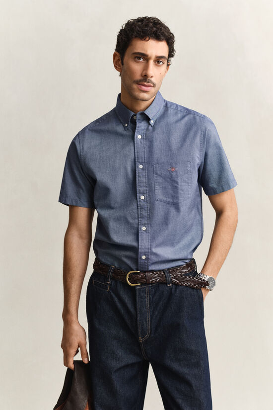 Chemise &agrave; manches courtes en coton Oxford classique