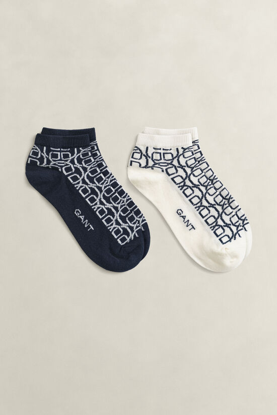 Lot de 2&nbsp;paires de soquettes avec monogramme