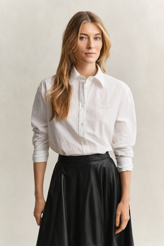 Chemise brod&eacute;e &agrave; rayures