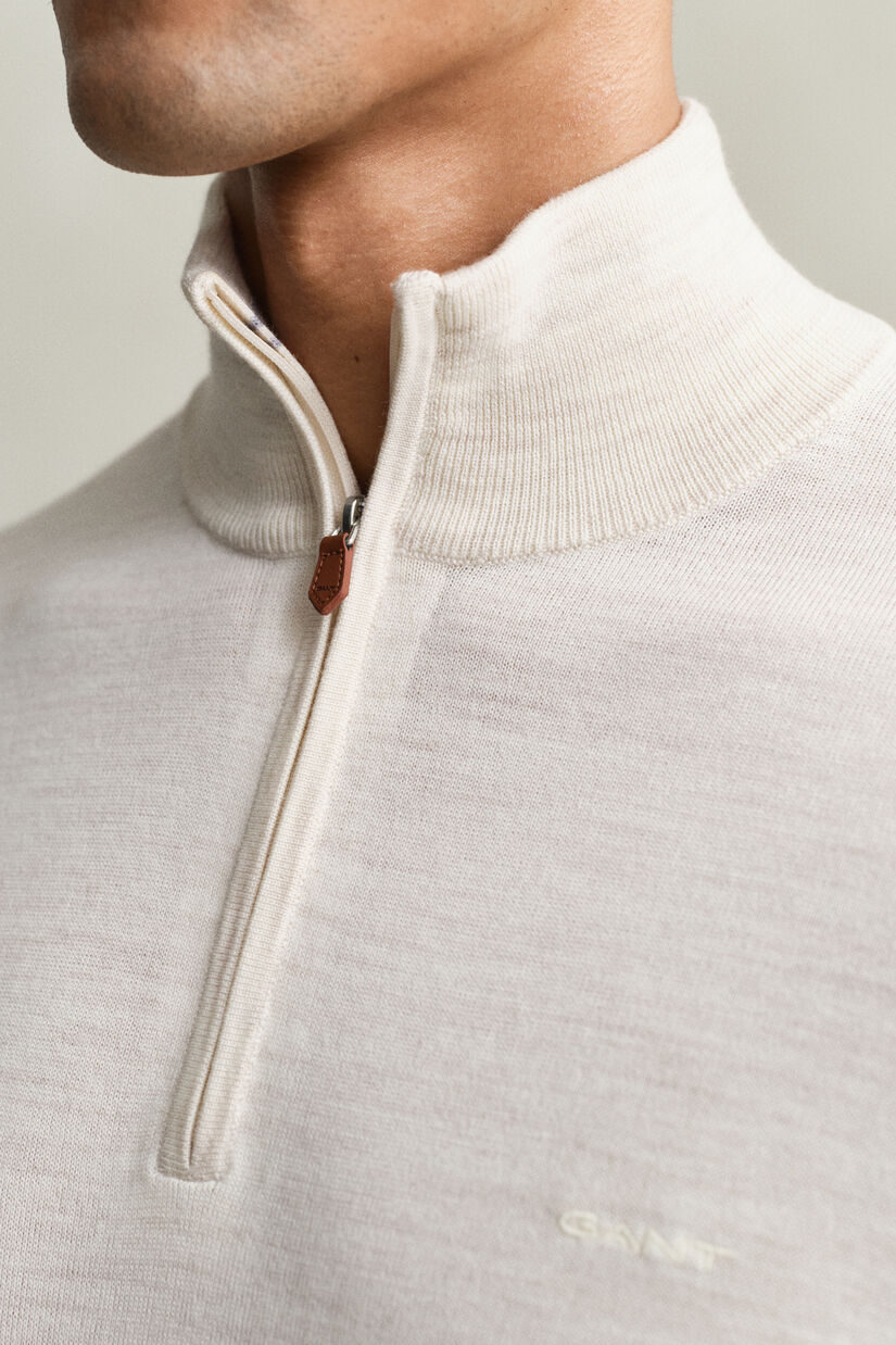 Pull &agrave; demi-zip en laine m&eacute;rinos