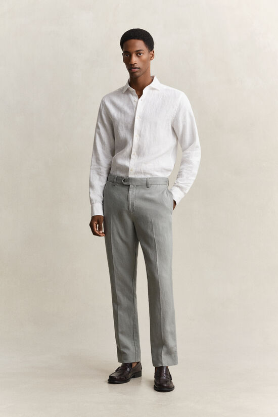 Pantalon de costume en lyocell et lin