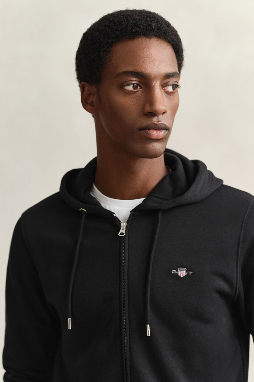 Sweat &agrave; capuche zipp&eacute; avec &eacute;cusson