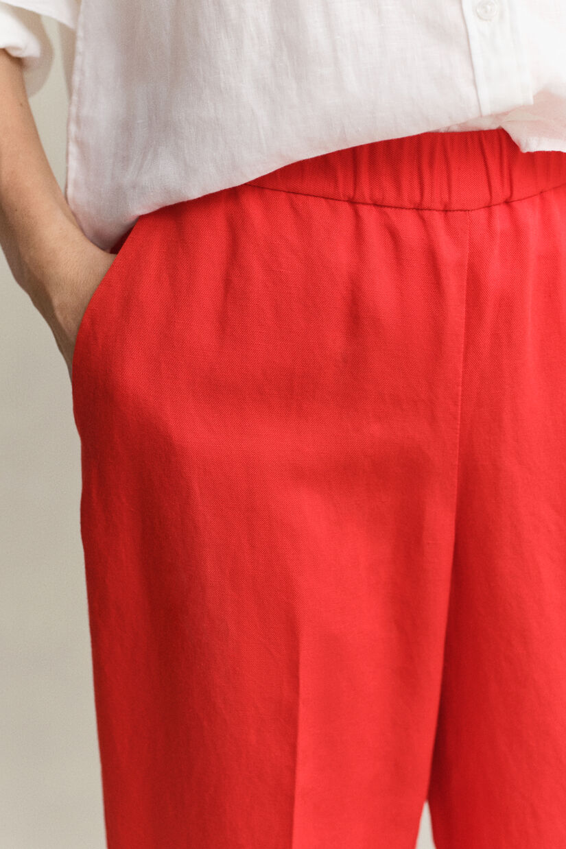 Pantalon en lin m&eacute;lang&eacute;