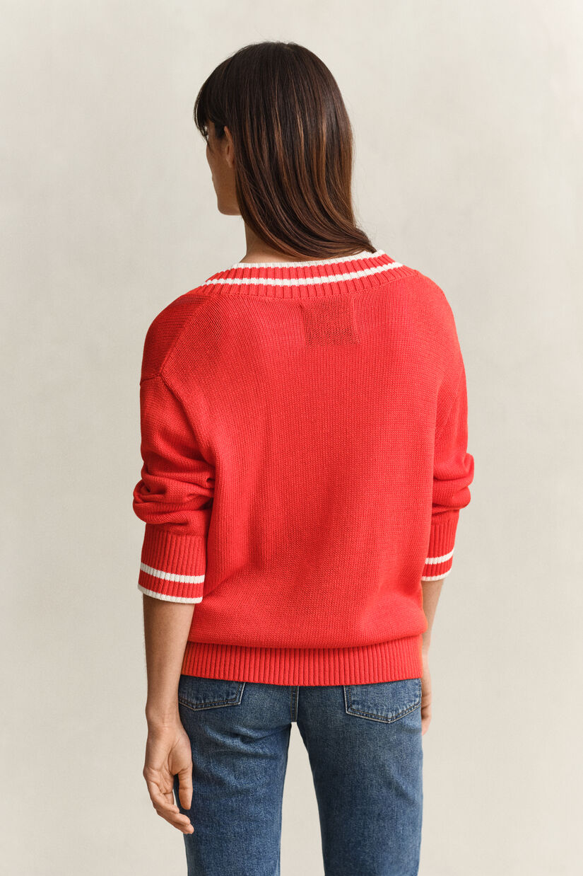 Pull col V en coton