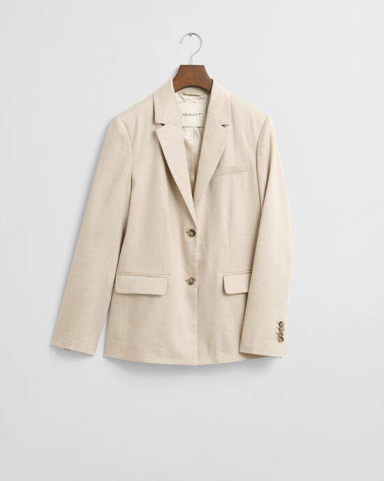 Veste blazer coupe slim en lin extensible