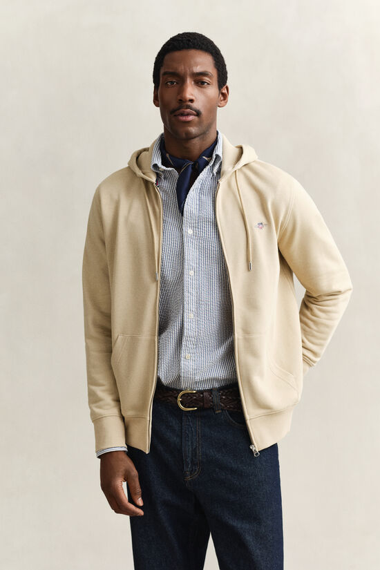 Sweat &agrave; capuche zipp&eacute; avec &eacute;cusson