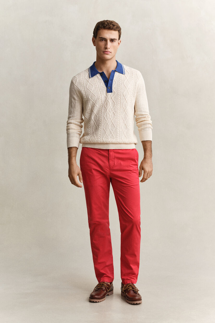 Pantalon chino effet d&eacute;lav&eacute;