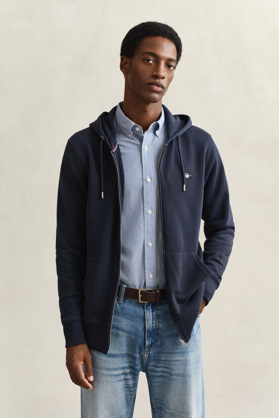 Sweat &agrave; capuche zipp&eacute; avec &eacute;cusson