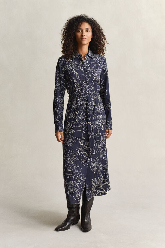 Robe-chemise &agrave; imprim&eacute; floral