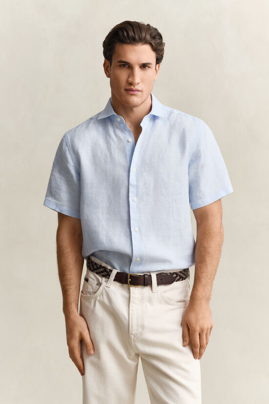 Chemise &agrave; manches courtes en lin