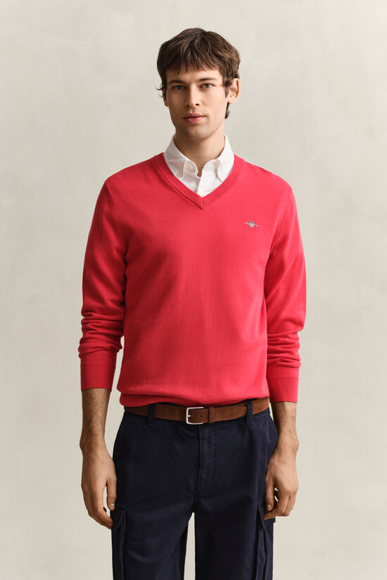 Pull col V en coton classique
