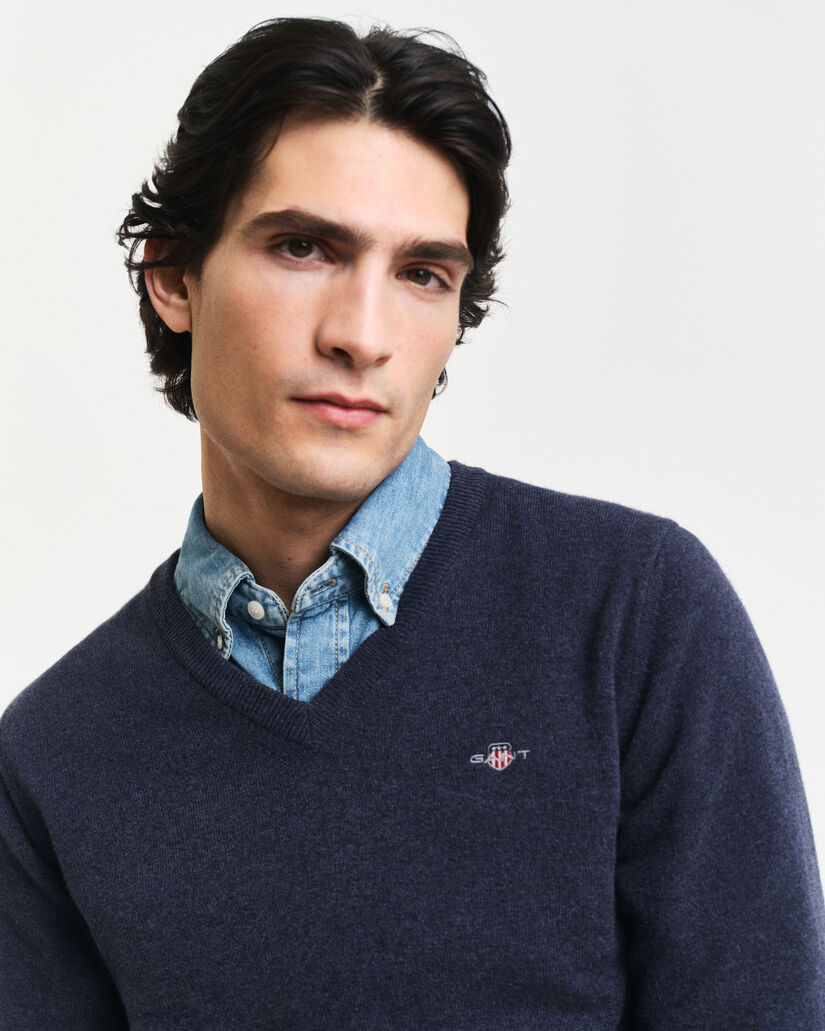 Pull col V en laine d'agneau ultrafine