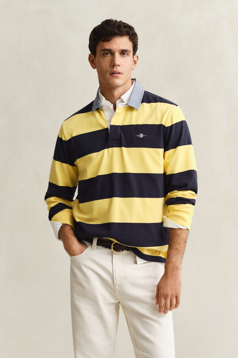 Heavy Rugger &agrave; rayures avec col en chambray