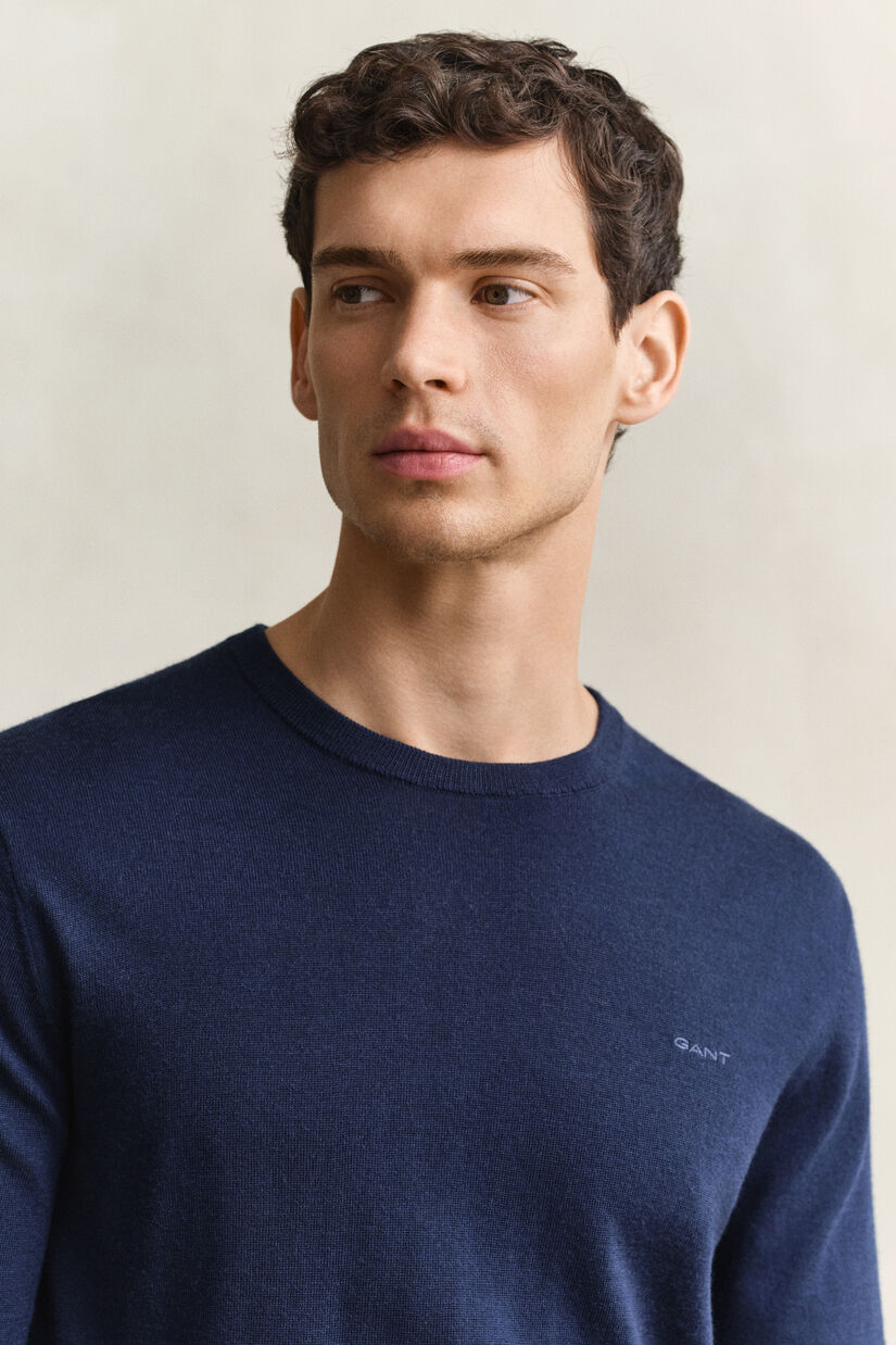 Pull col rond en laine m&eacute;rinos