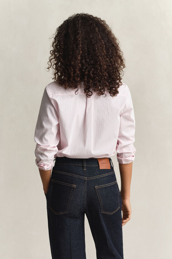 Chemise classique coupe regular en popeline &agrave; rayures