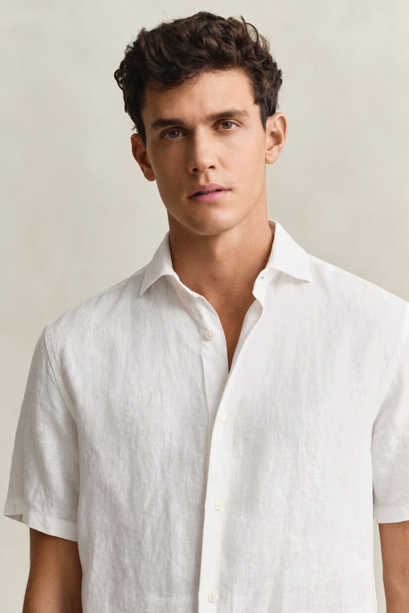Chemise &agrave; manches courtes en lin