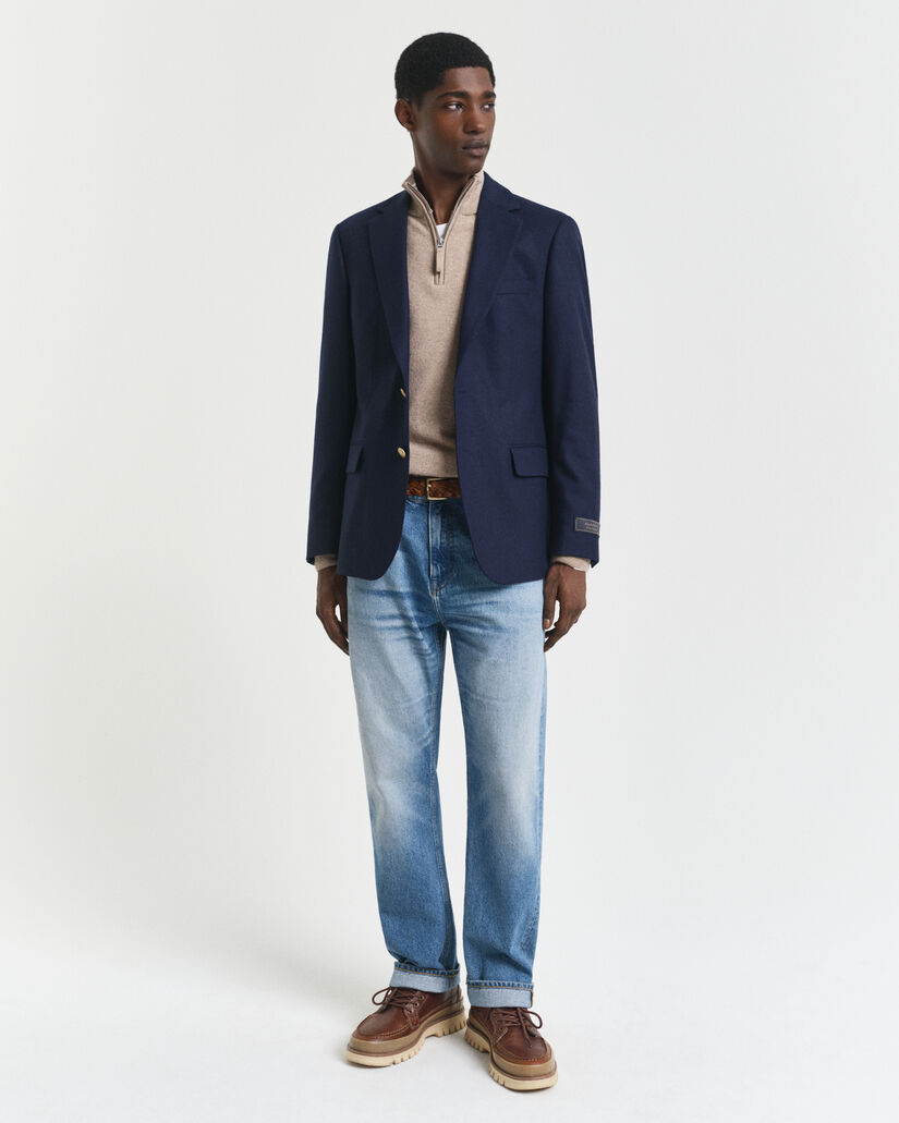 Pull &agrave; demi-zip en laine d'agneau ultra-fine