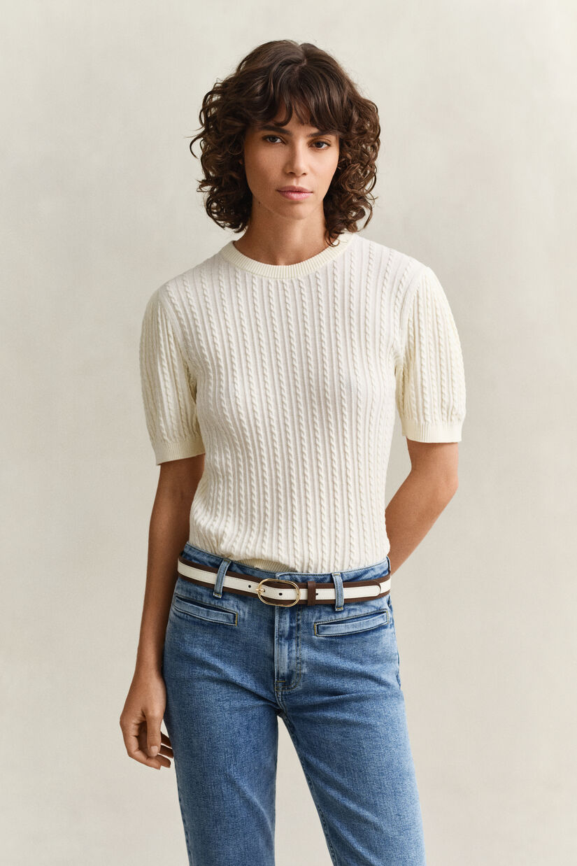 Pull &agrave; manches courtes en coton