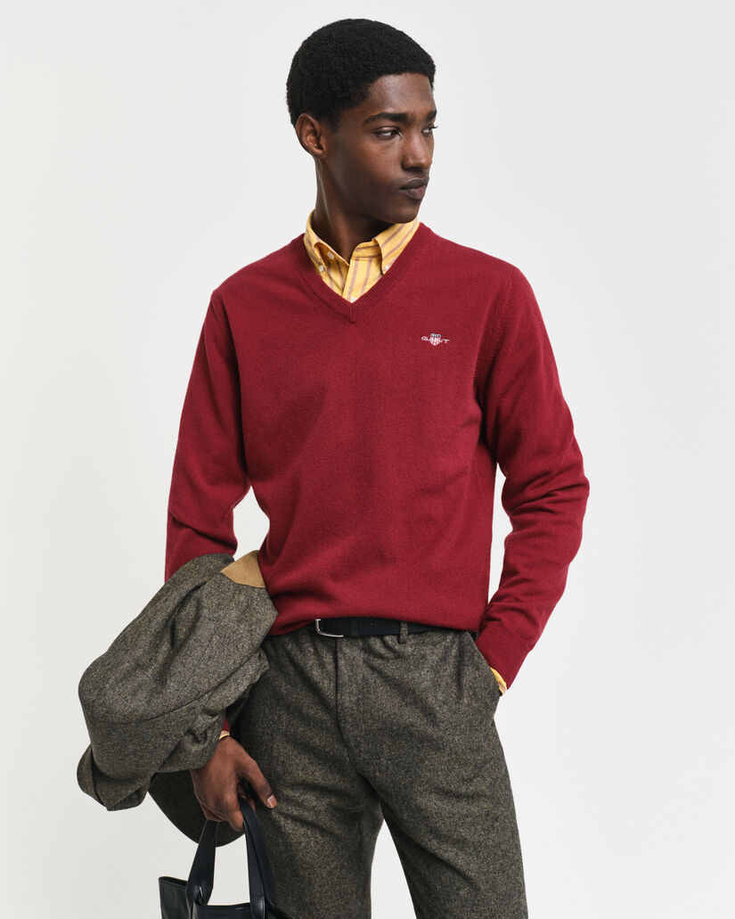 Pull col V en laine d'agneau ultrafine