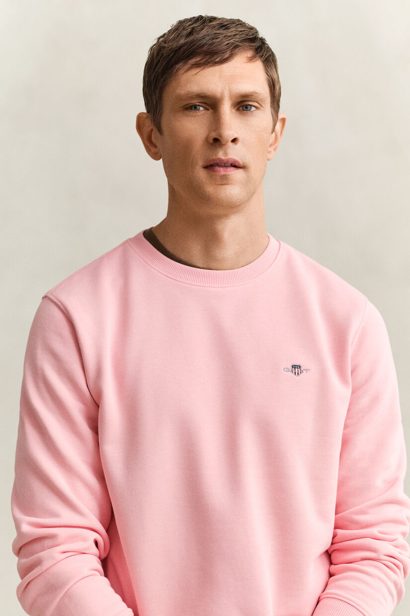 Sweat-shirt col rond avec &eacute;cusson