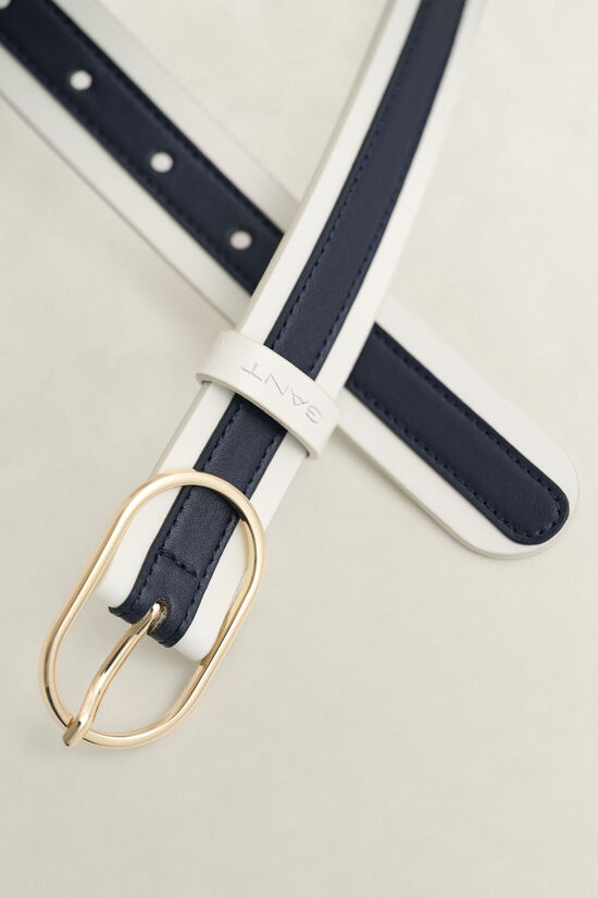 Ceinture en cuir &agrave; rayures