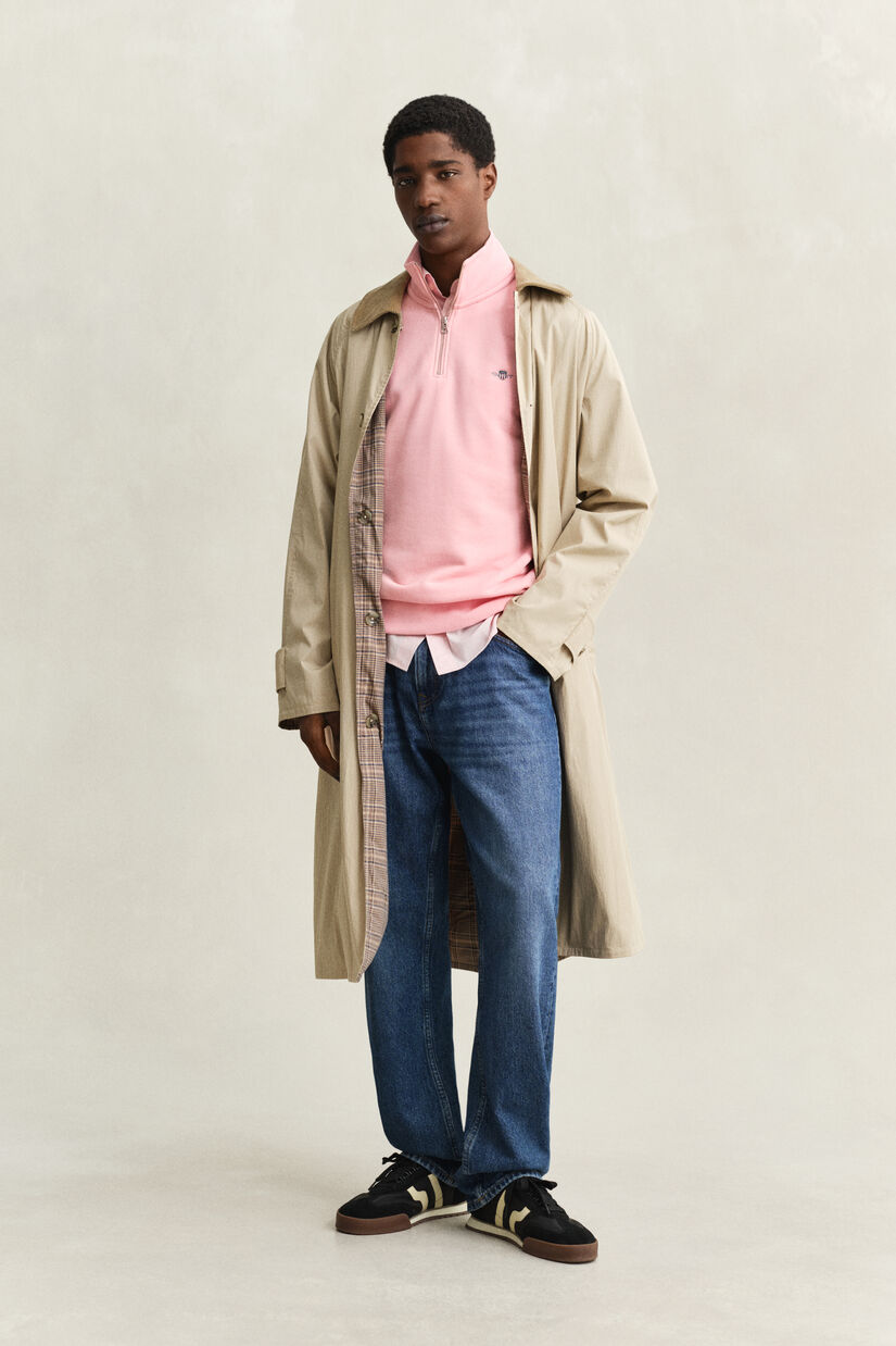 Sweat-shirt &agrave; demi-zip avec &eacute;cusson